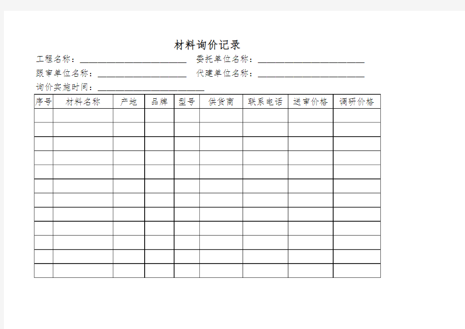 材料询价记录