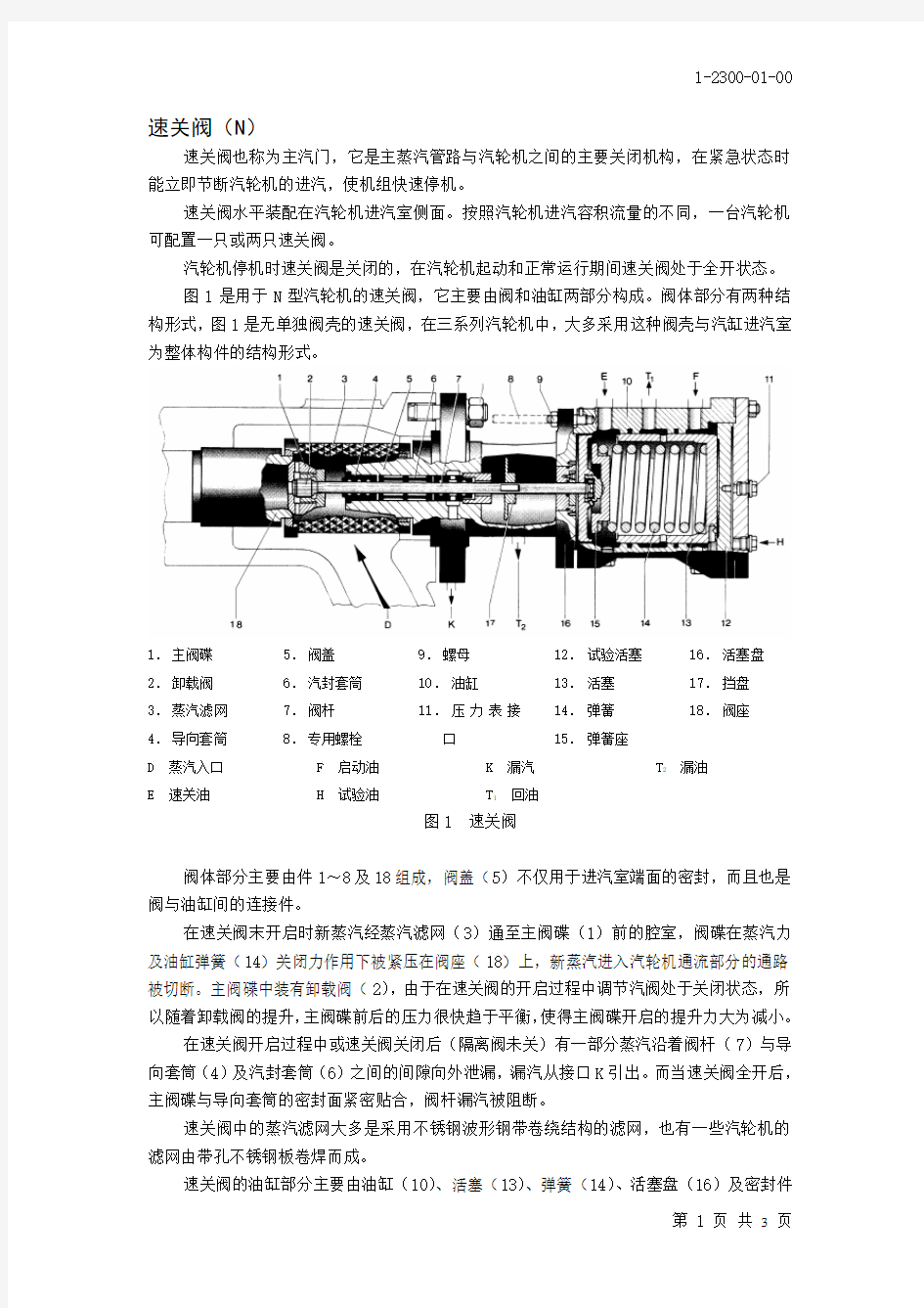 速关阀--汽轮机