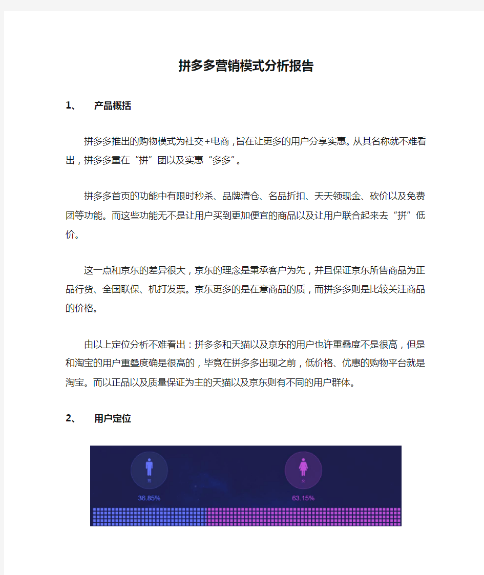 拼多多营销模式分析报告