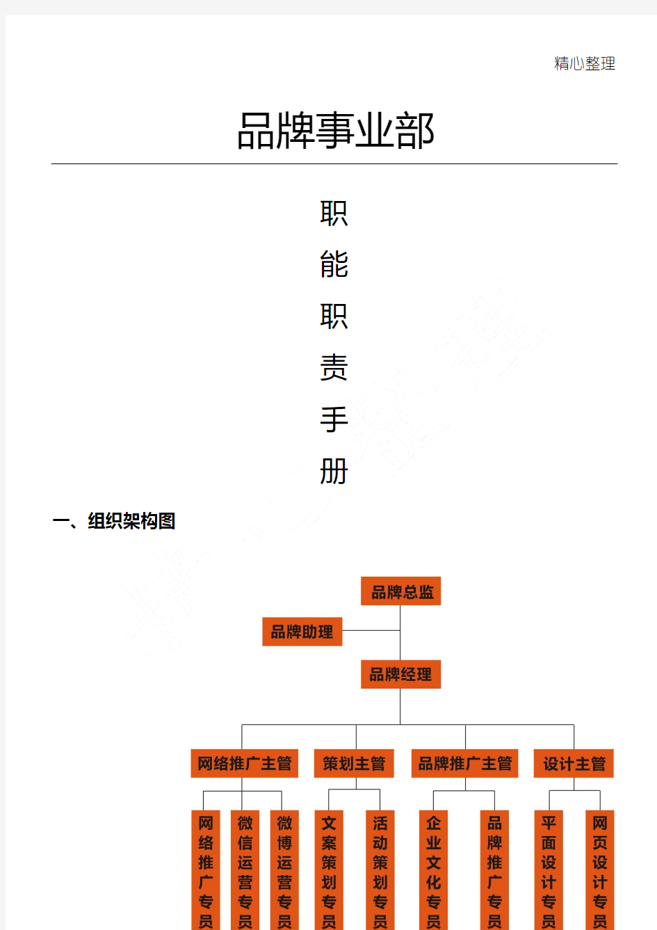 品牌事业部职能职责管理守则--