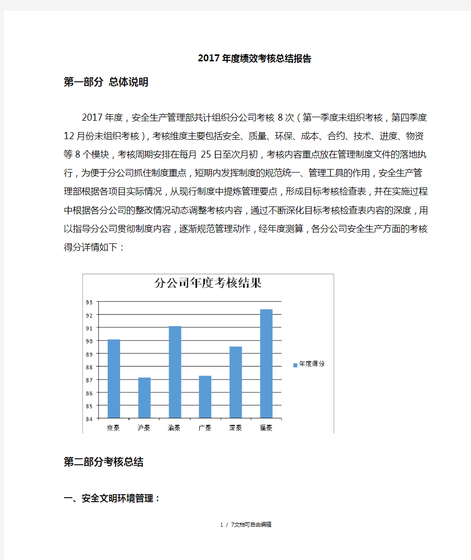 年终绩效考核报告