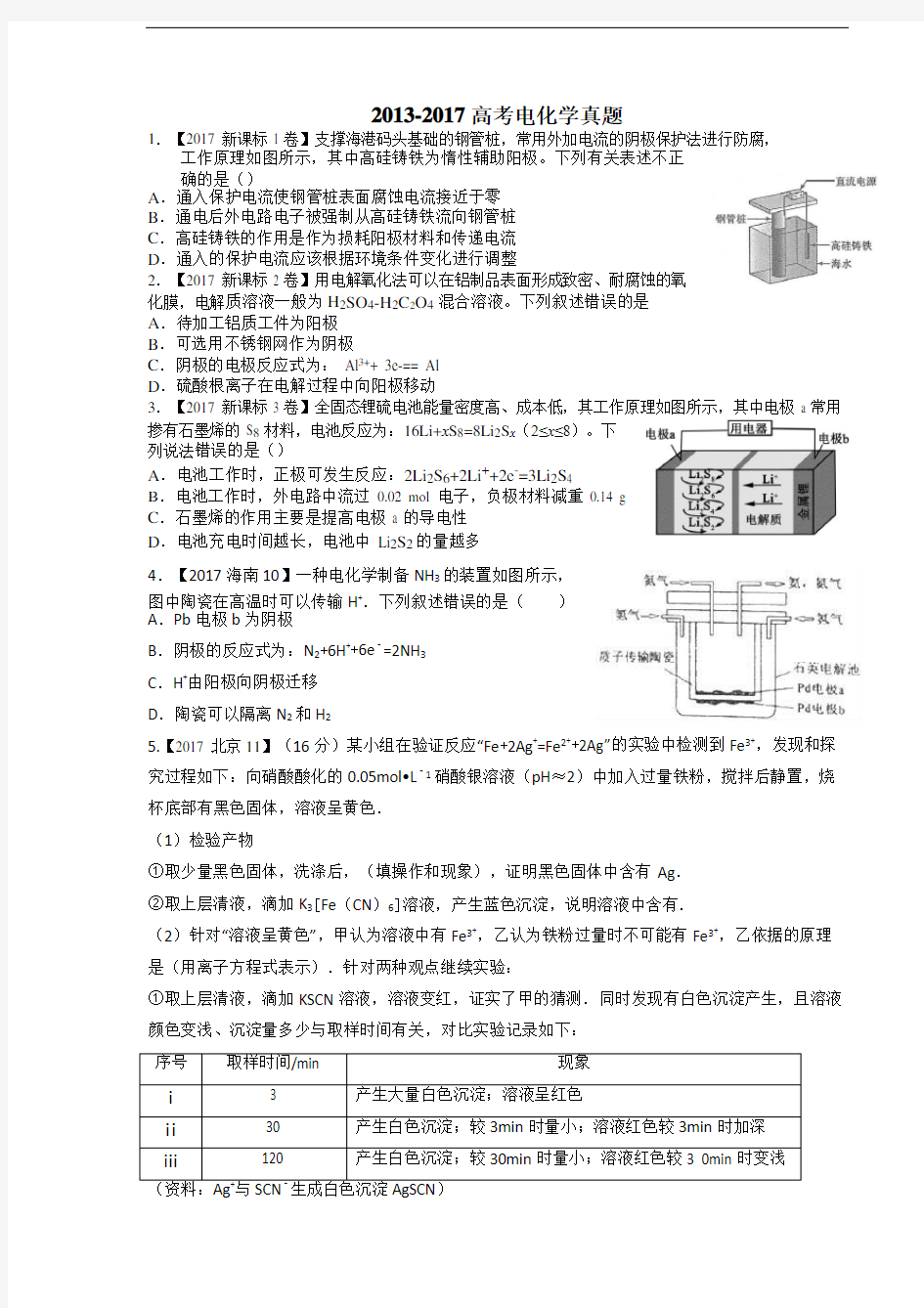 高考真题电化学.pdf