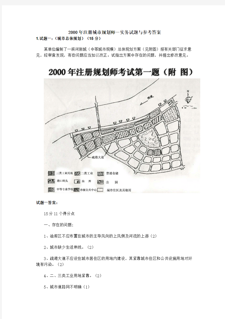 注册规划师考试实务真题及答案(呕心整理)精编版