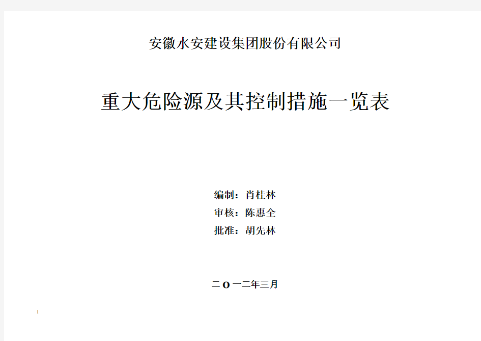 重大危险源辨识及控制措施