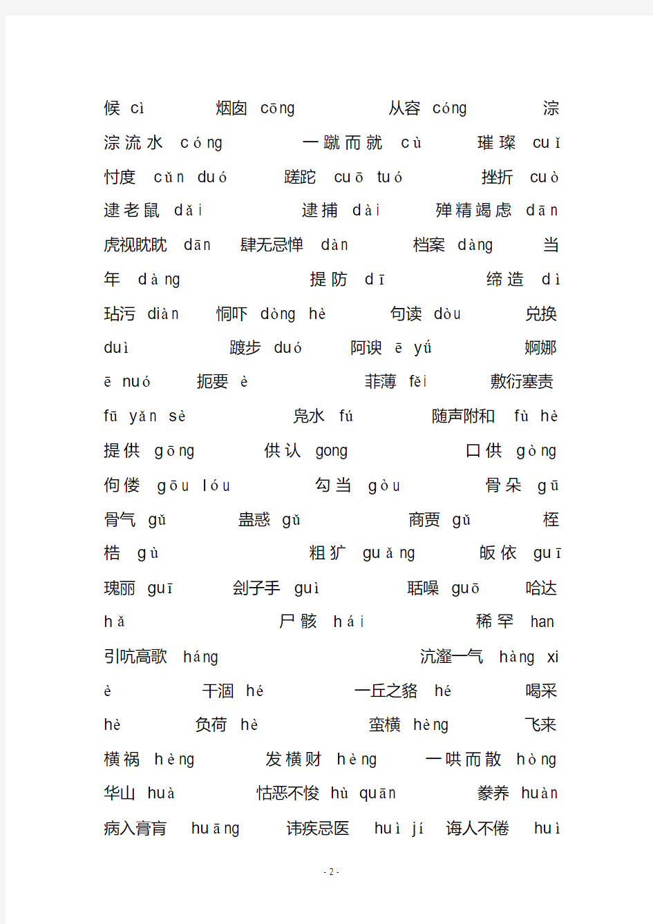人教部编版初中语文中考考点中考语文容易读错的字