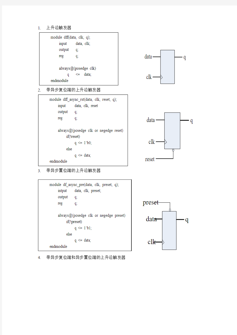 verilog基础模块例子