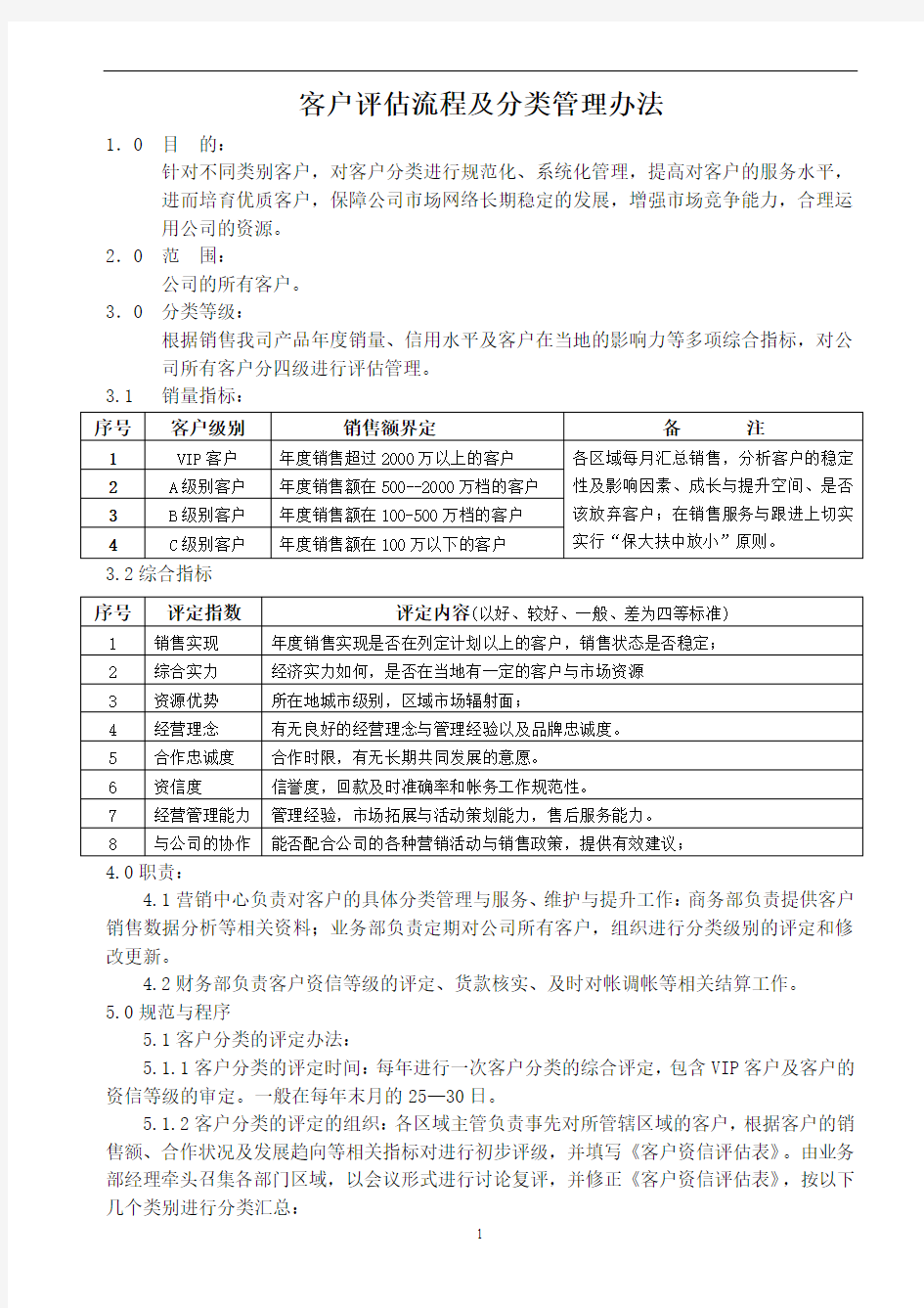 客户评估分类管理办法