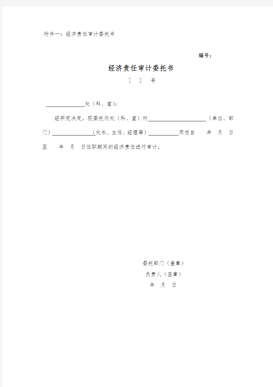 (财务审计)任期经济责任审计工作底稿