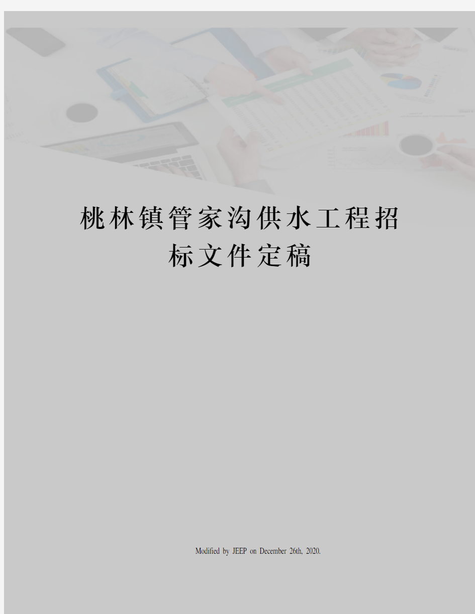 桃林镇管家沟供水工程招标文件定稿