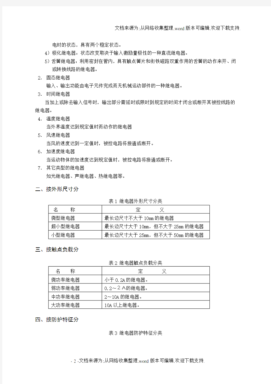 汽车继电器知识及选用