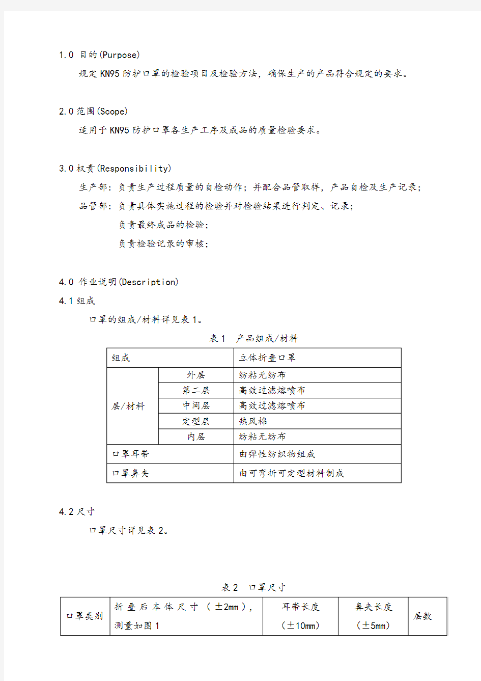 KN95防护口罩检验标准