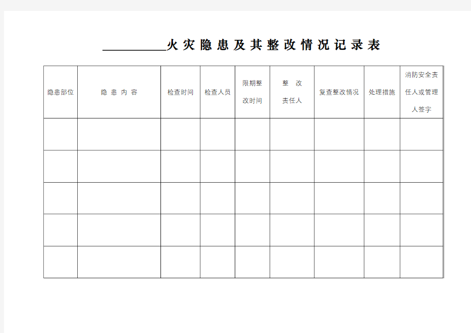 火灾隐患及其整改情况记录表【模板】