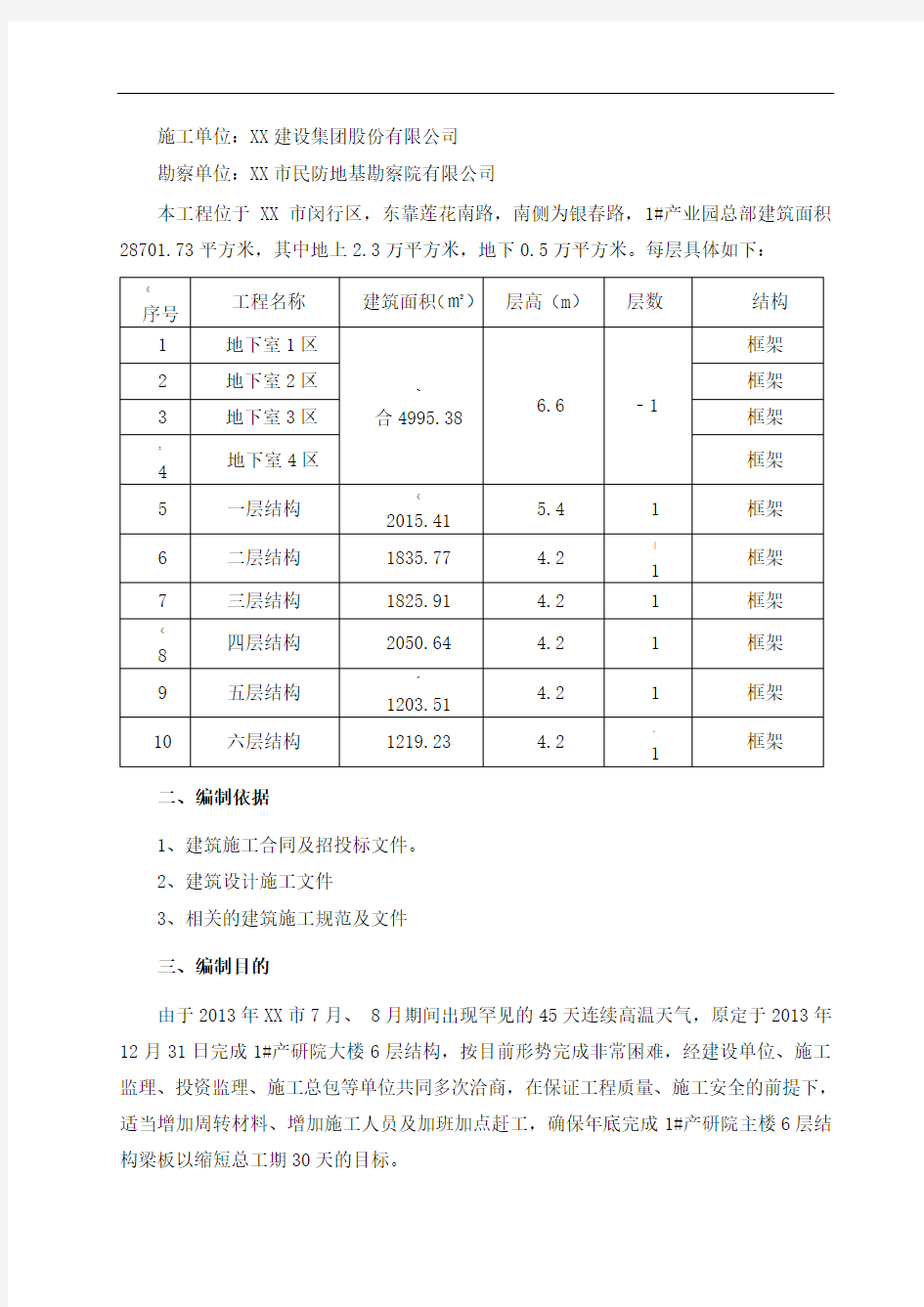 工程赶工措施方案