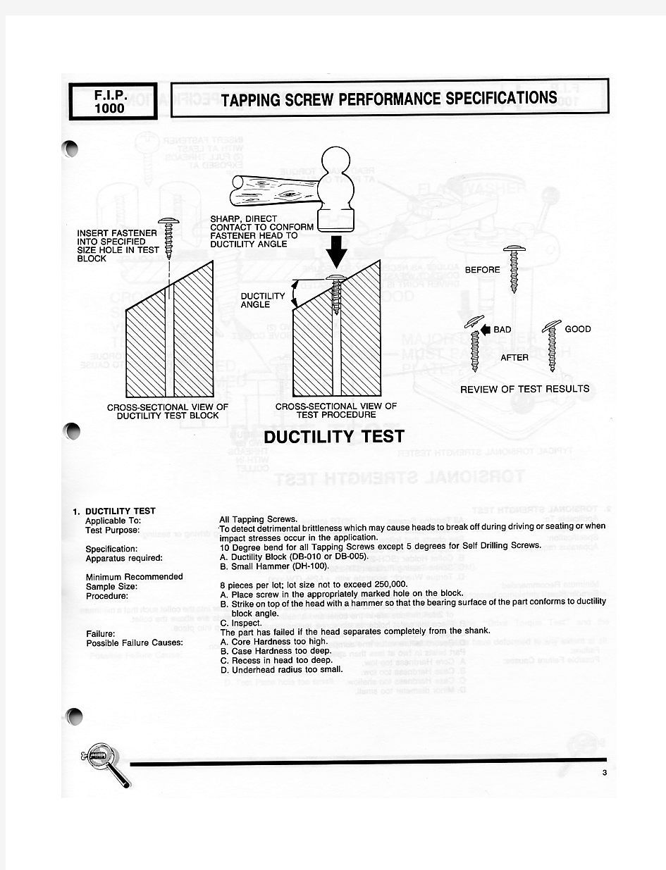 Testing-Tapping Screw Test Procedures-FIP 1000
