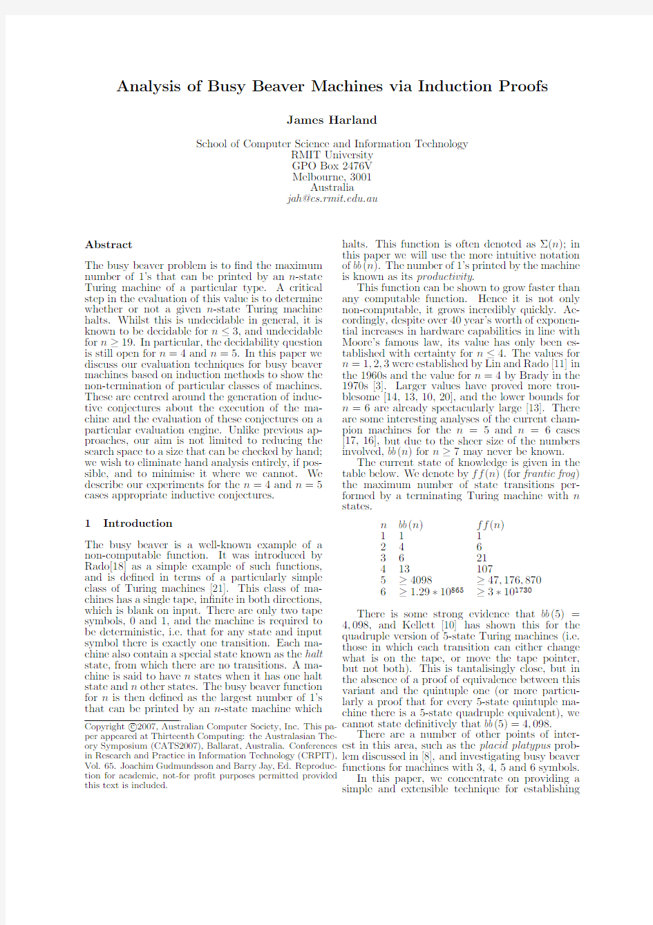 Abstract Analysis of Busy Beaver Machines via Induction Proofs