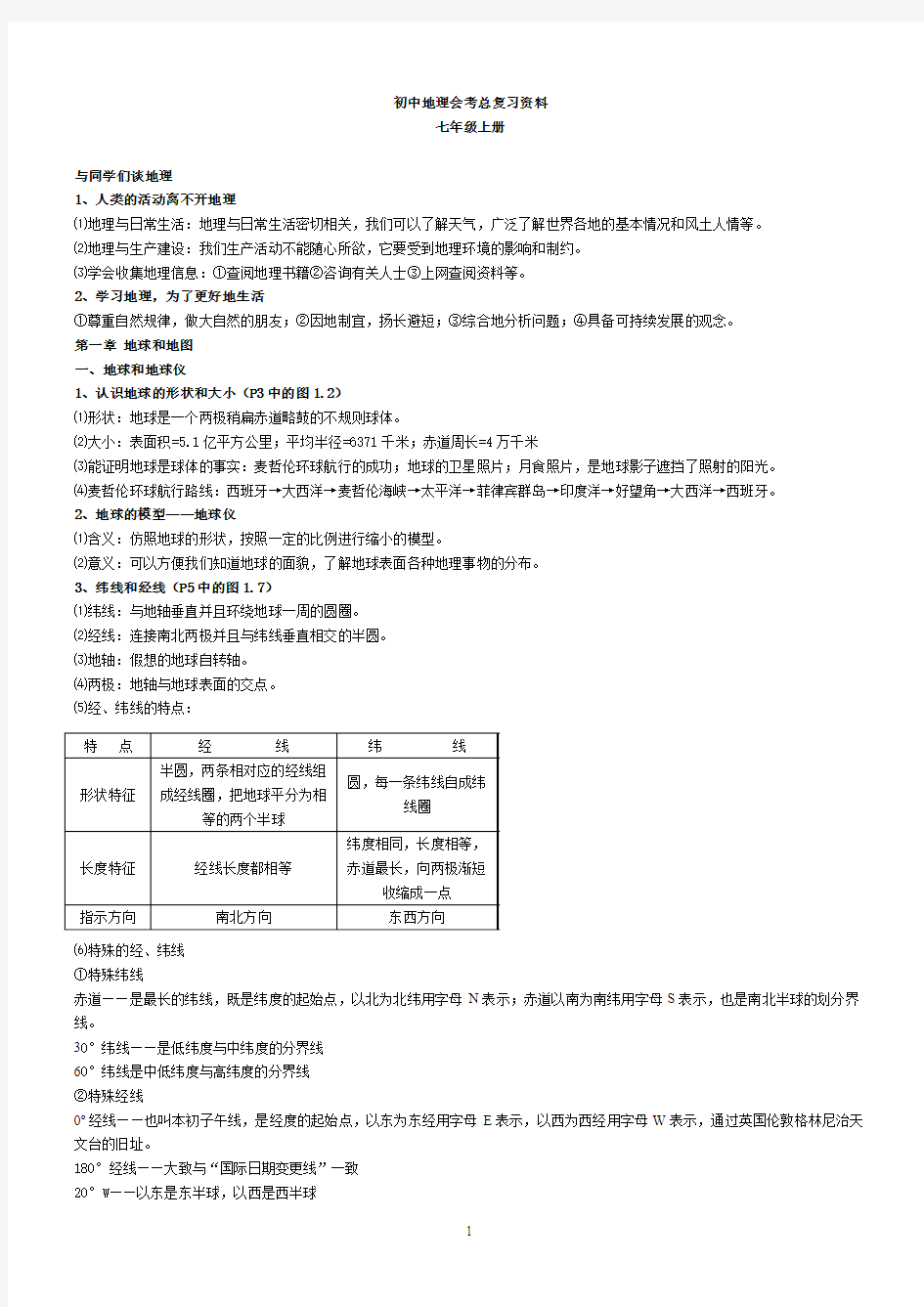 初中地理总复习(人教版)课件整理