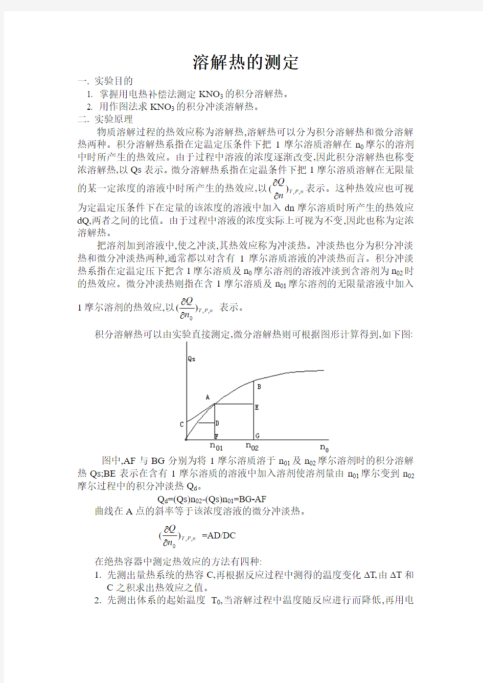 溶解热的测定