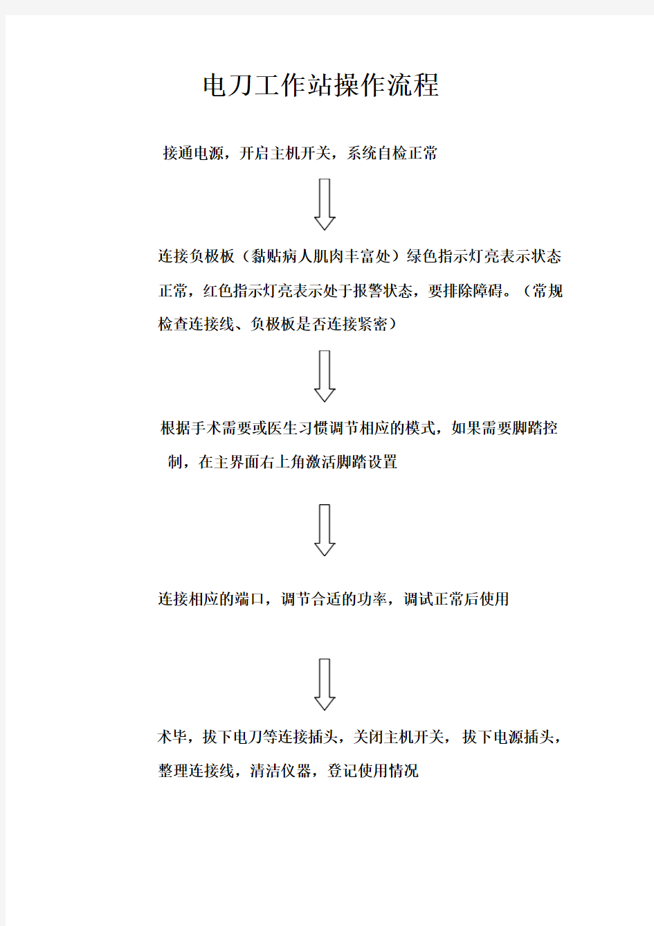 电刀工作站操作流程