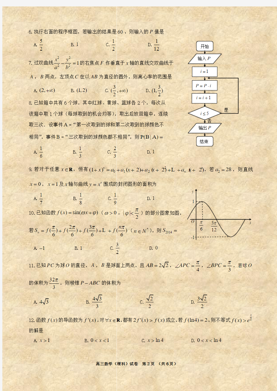 2014年沈阳市高中三年级教学质量监测(三)