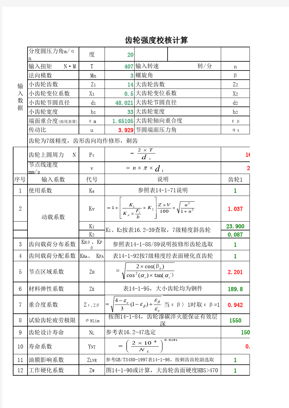 齿轮强度校核及重合度计算(已优化)