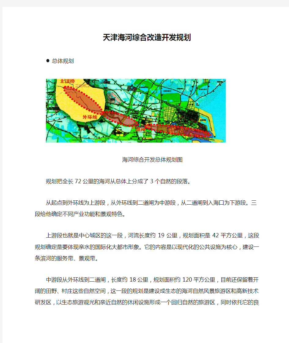 天津海河综合改造开发规划