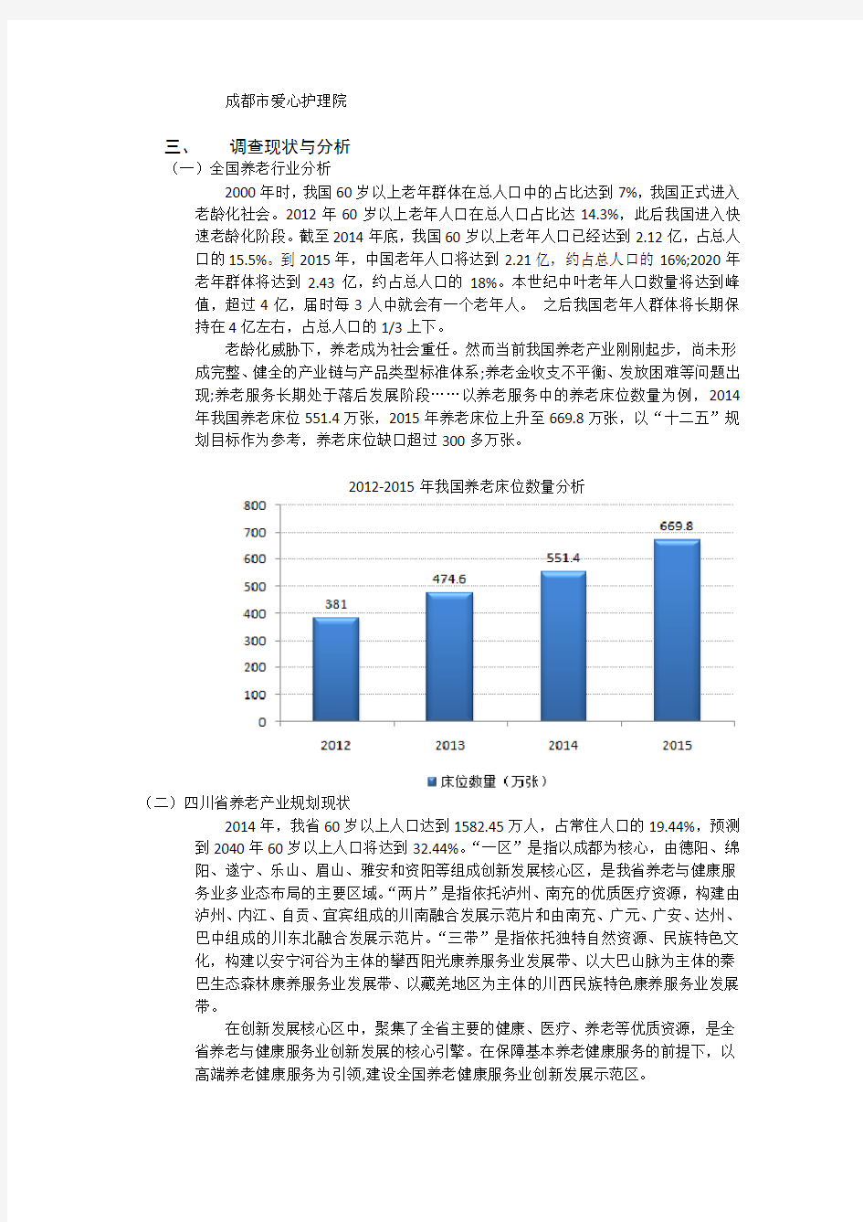 养老产业的调查报告