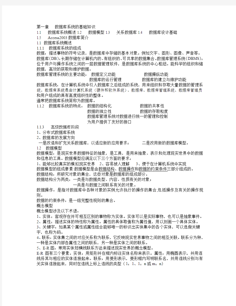 计算机基础考试知识点