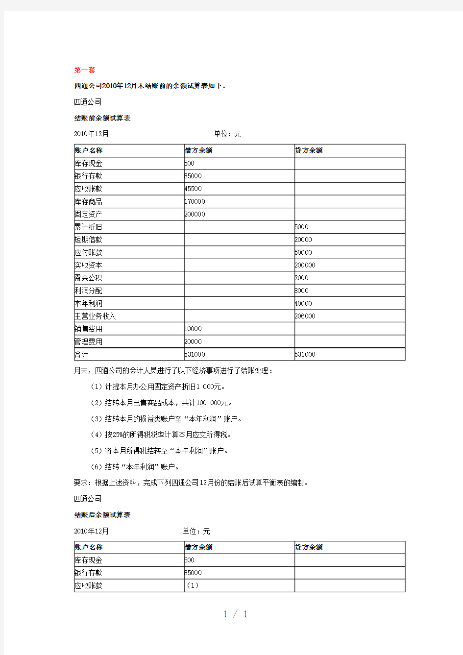 会计基础案例分析题库