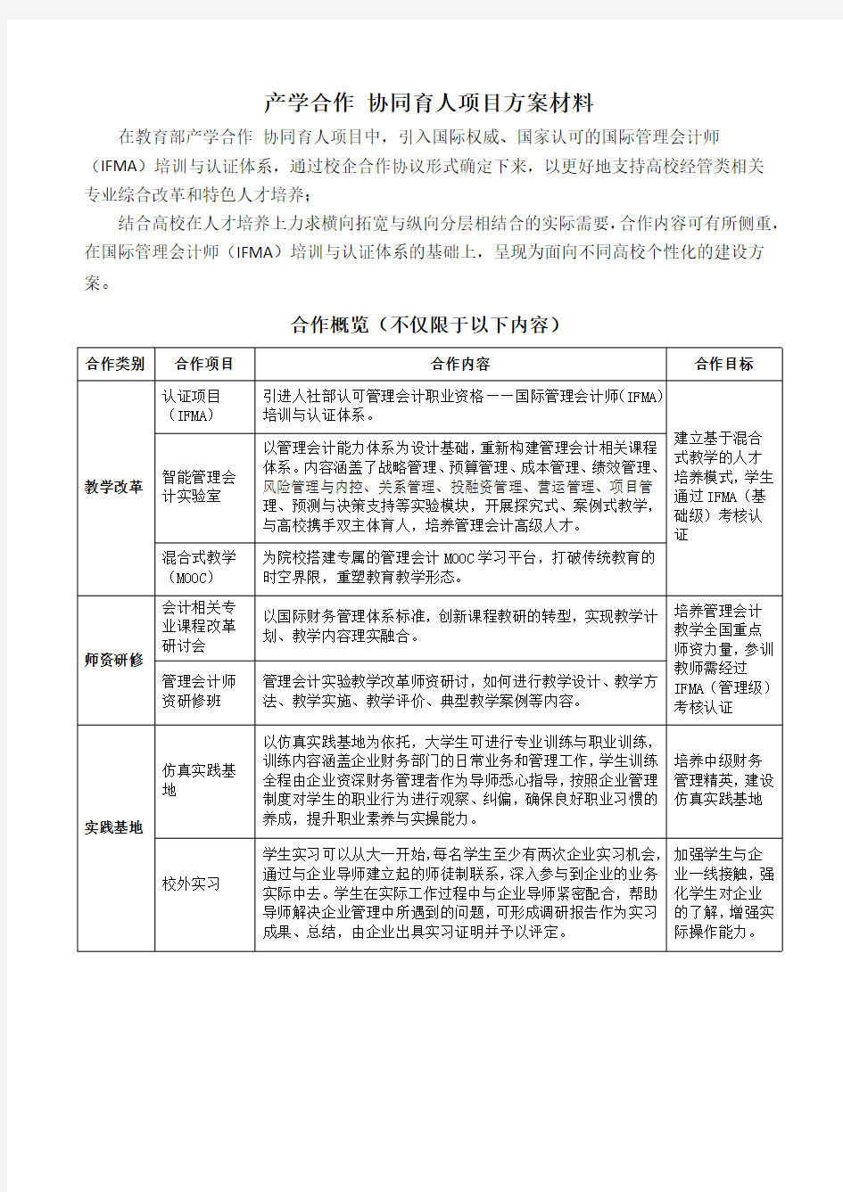 协同育人项目方案材料0929