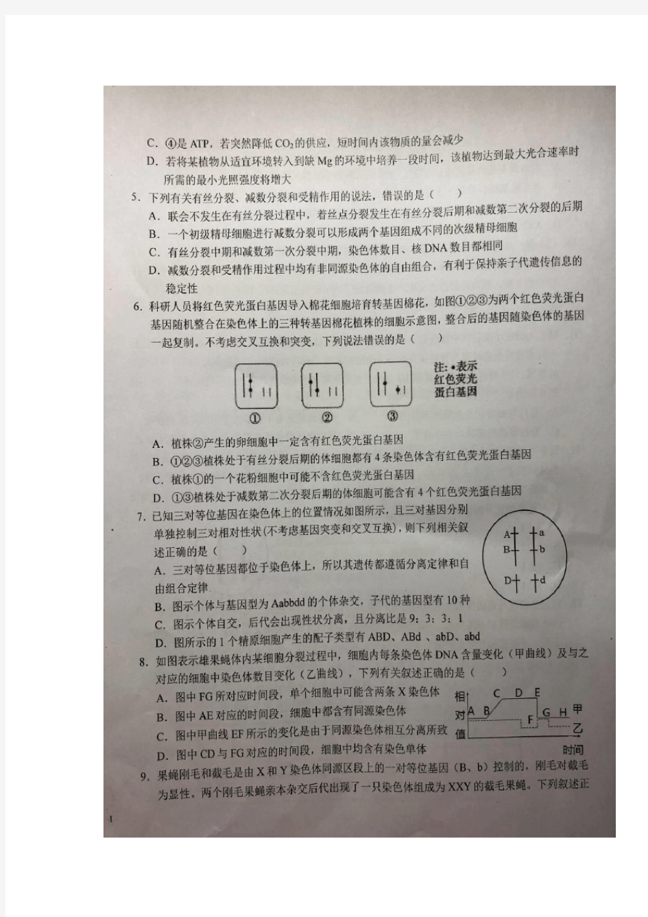 2021届安徽省六安市一中2018级高三上学期第五次月考理科综合生物试卷及答案