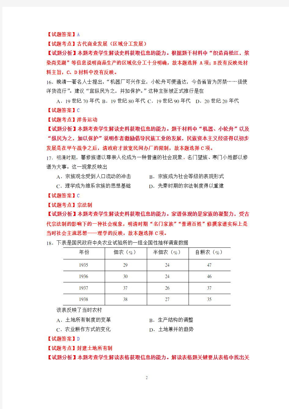 2014年高考真题(全国卷)解析版