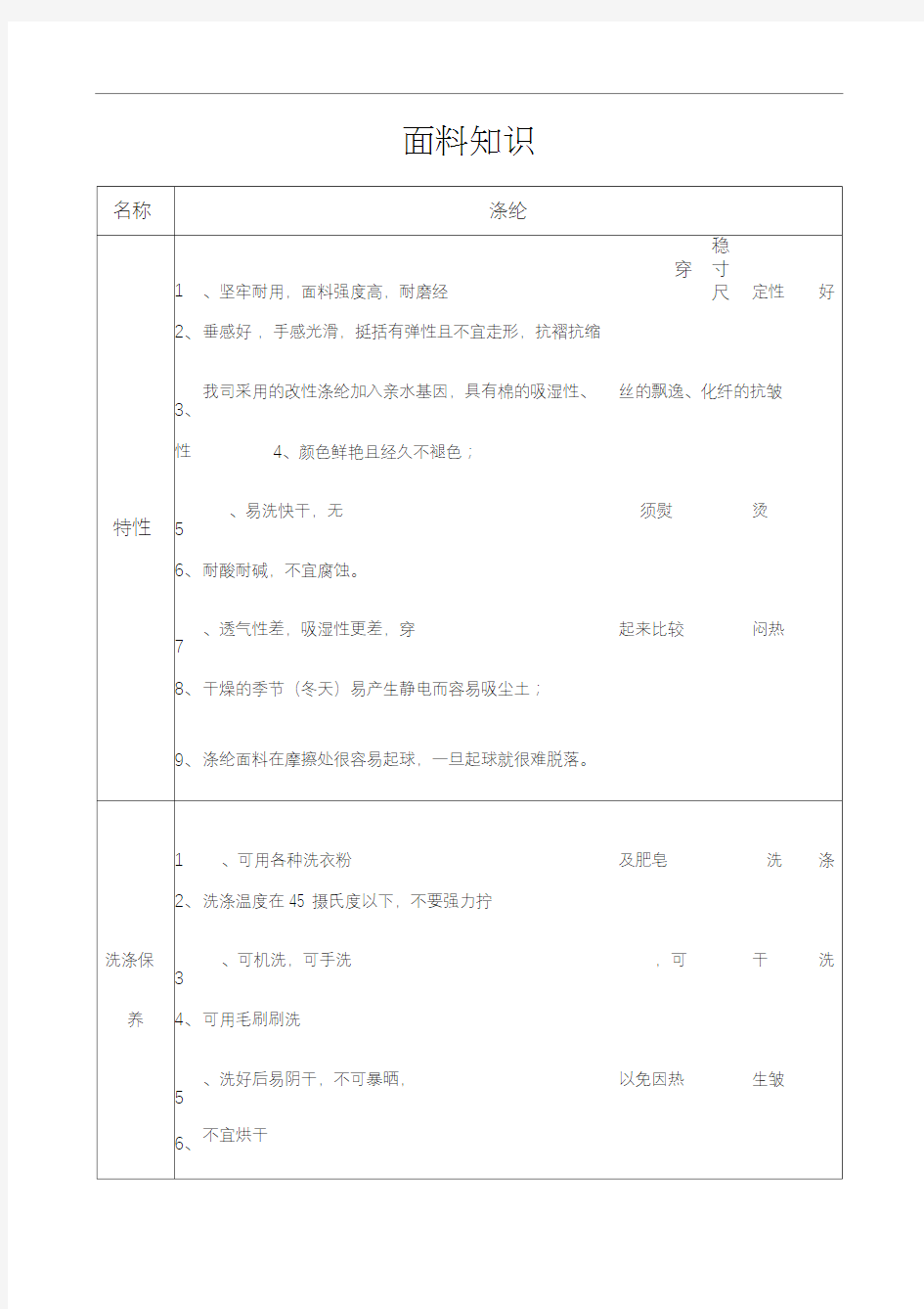 服装面料知识大全优缺点比较