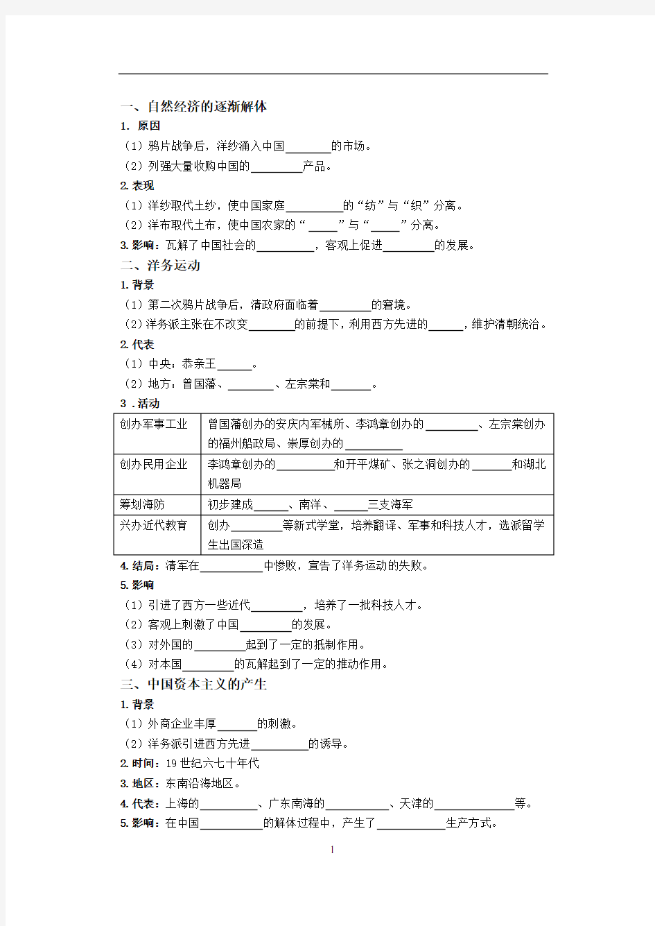 第三单元知识总结素材-宁夏吴忠市青铜峡高级中学人教版高一历史必修二