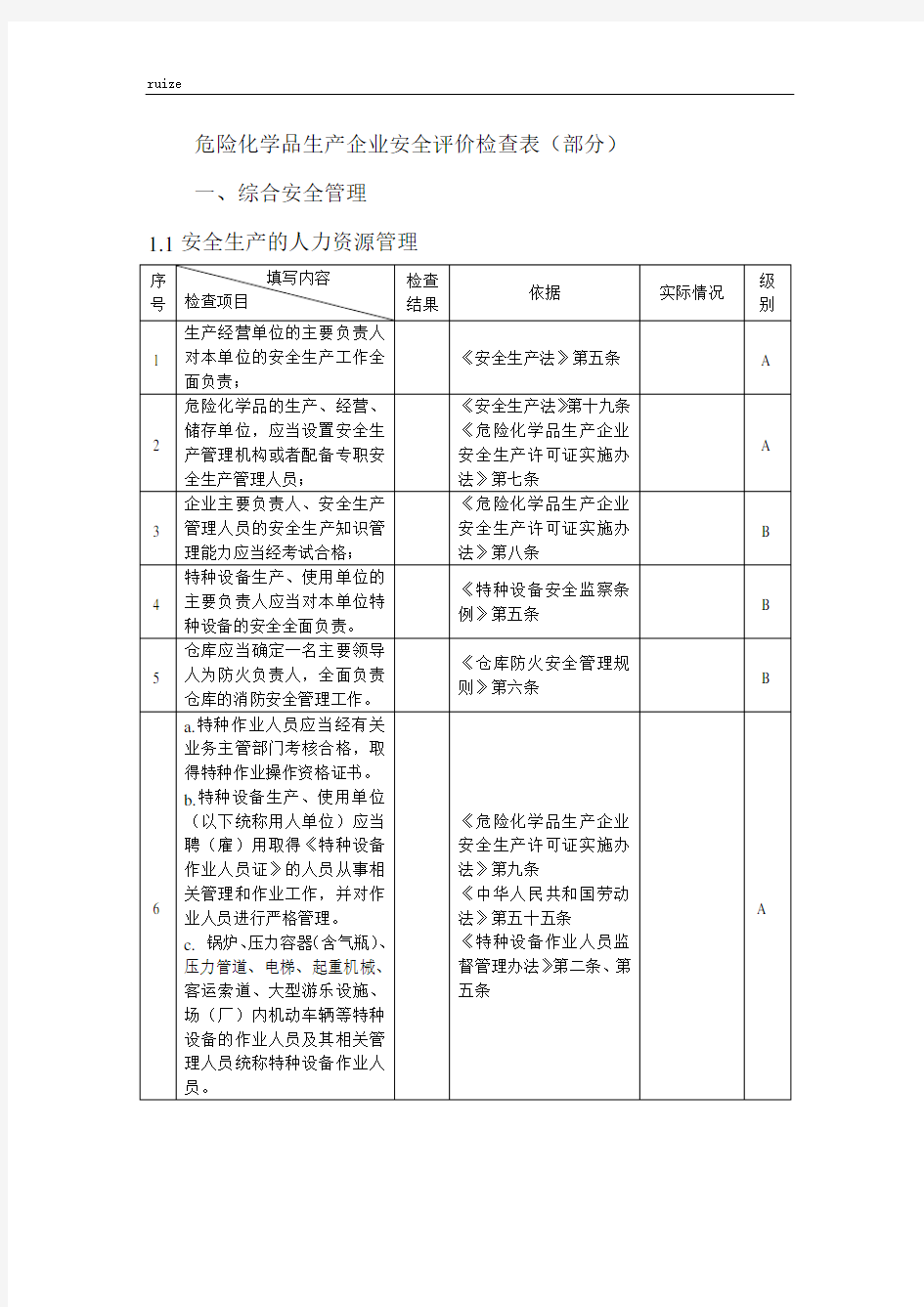 检查表(最新)