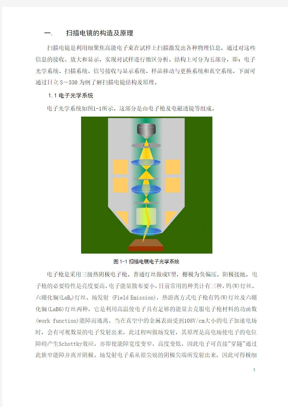 扫描电镜实验课教学讲义