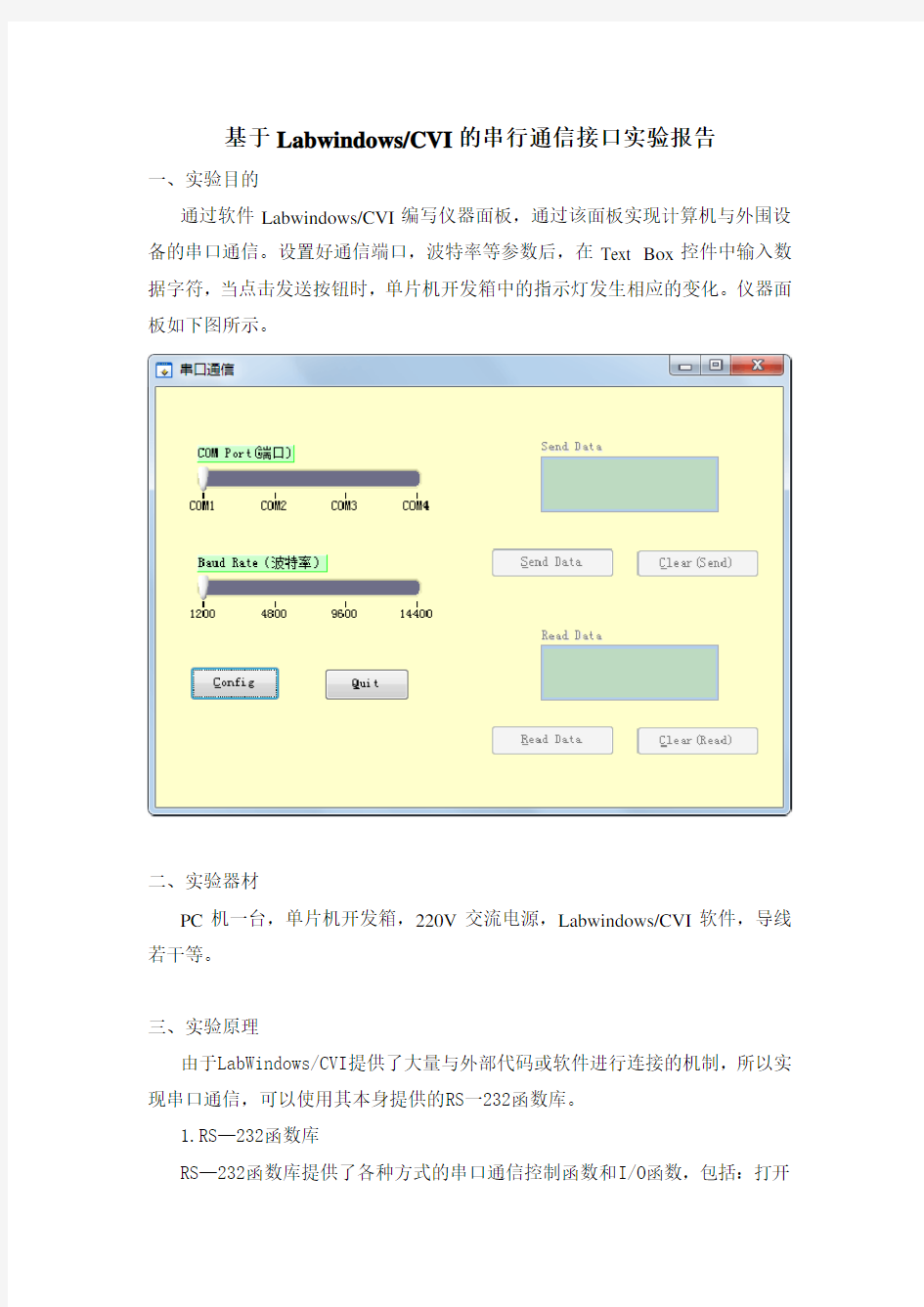 串口通信实验报告