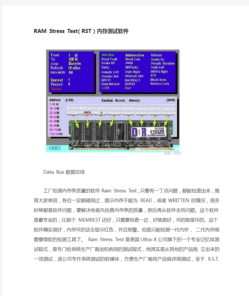 R.S.T内存测试软件使用教程