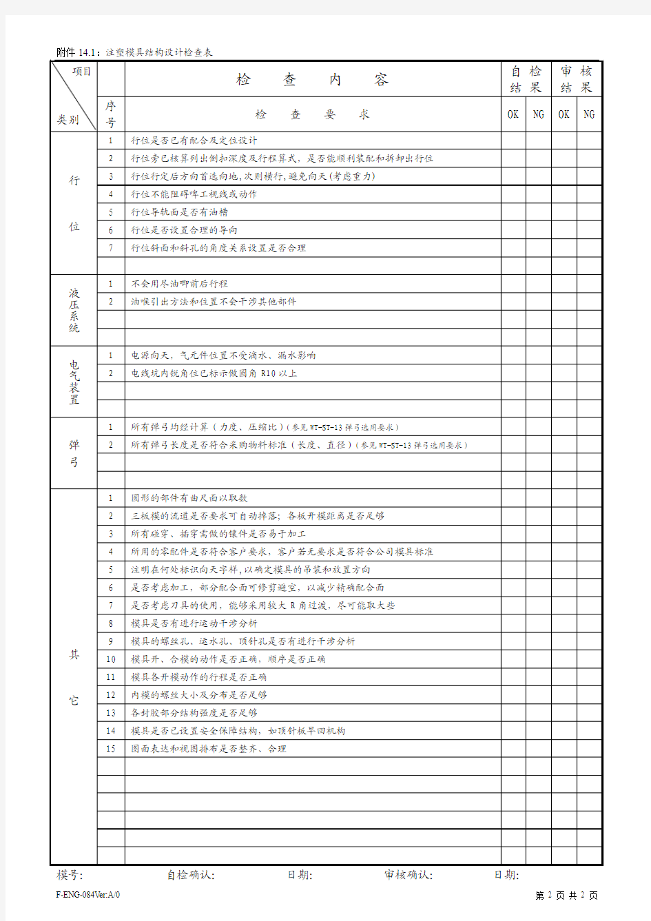 From007-注塑模具结构设计检查表