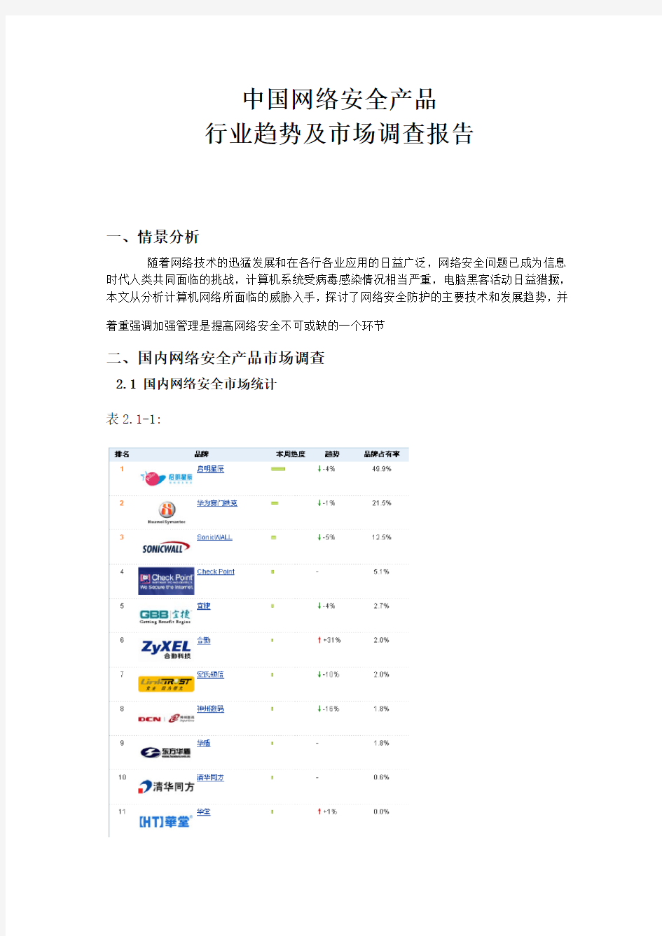 中国网络安全产品行业趋势及市场调查报告