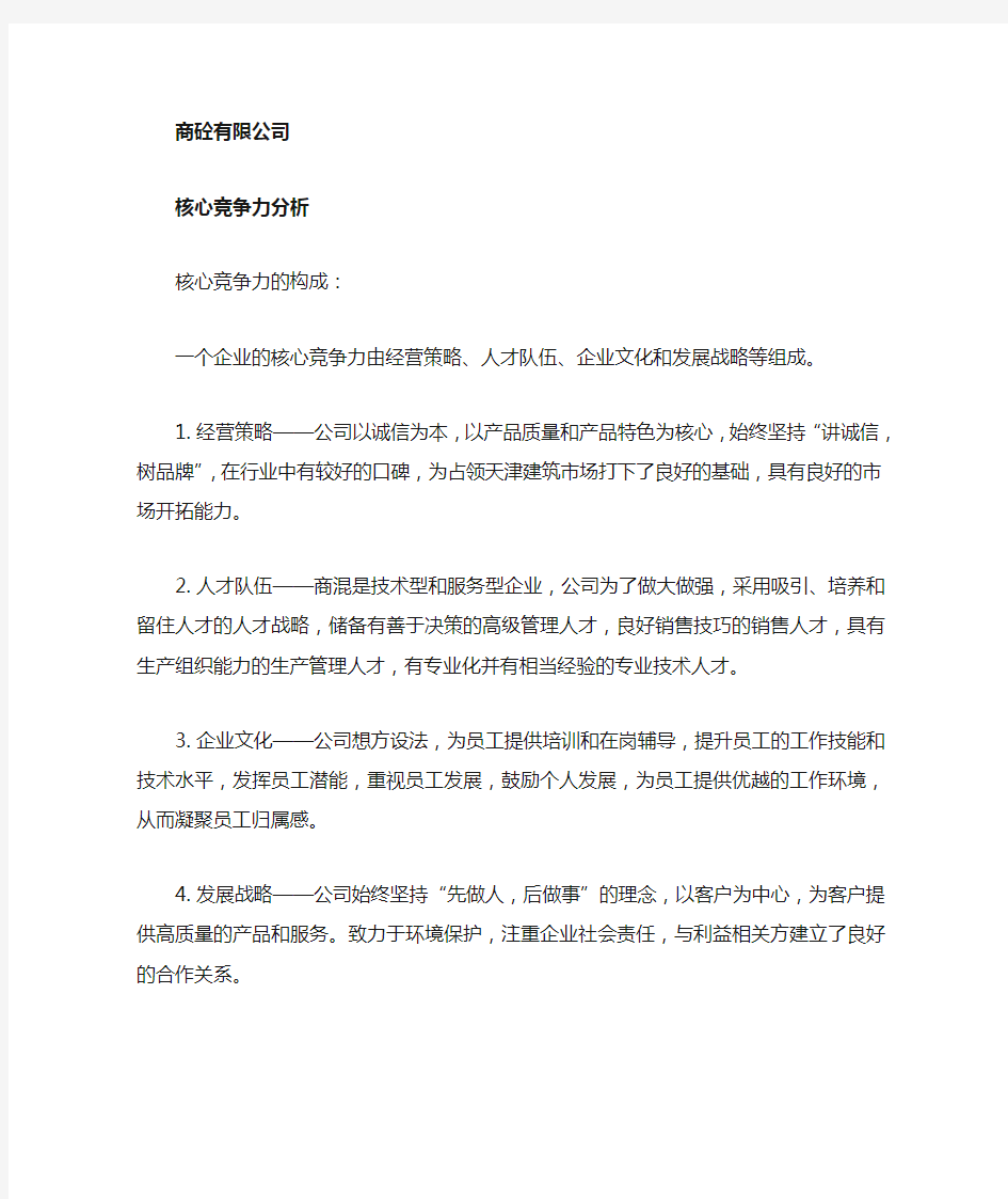 公司核心竞争力分析