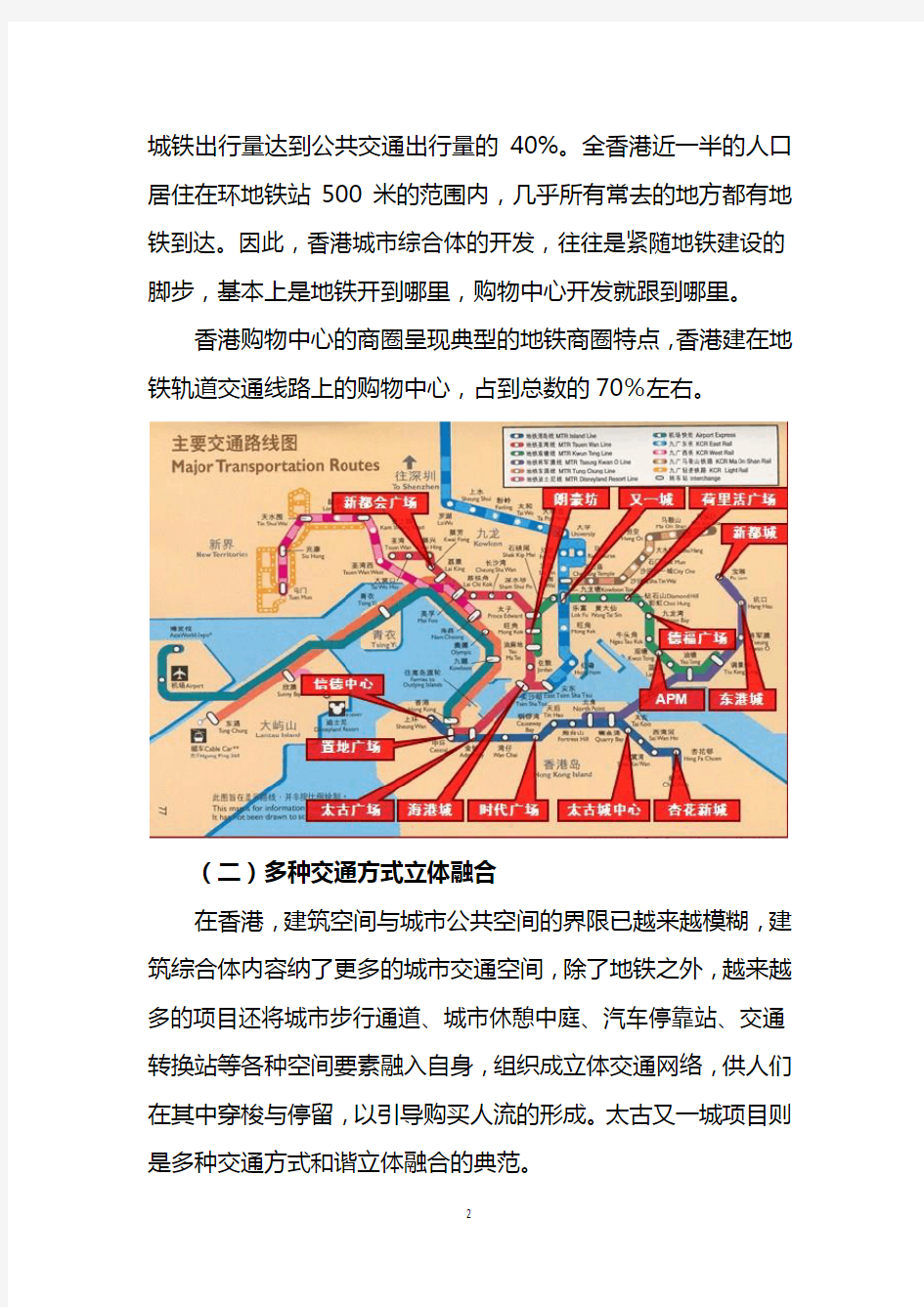 香港城市综合体的发展模式与特点