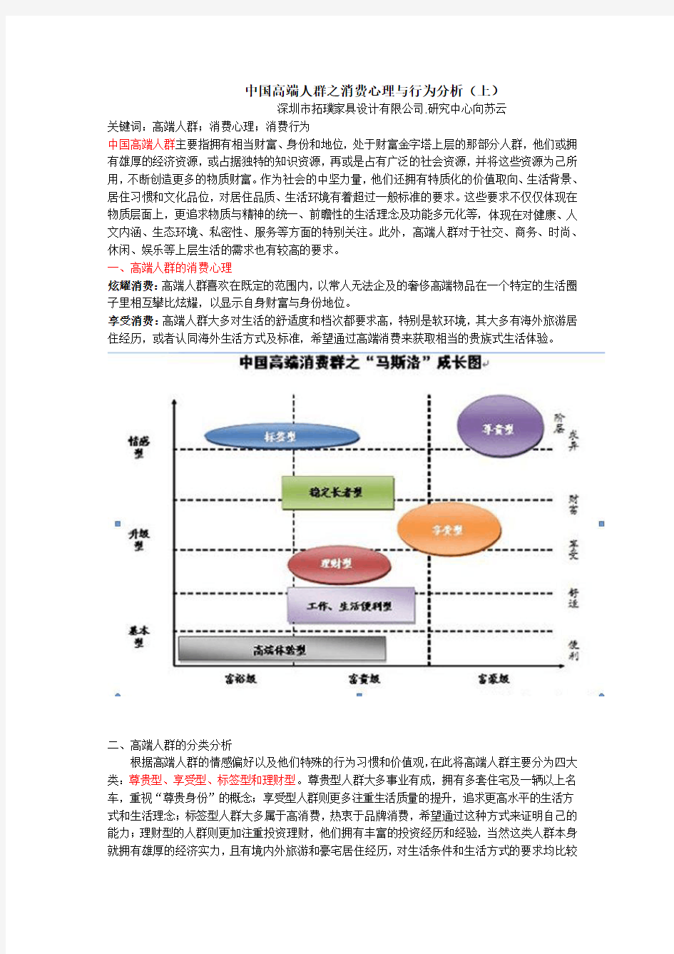 中国高端人群之消费心理与行为分析