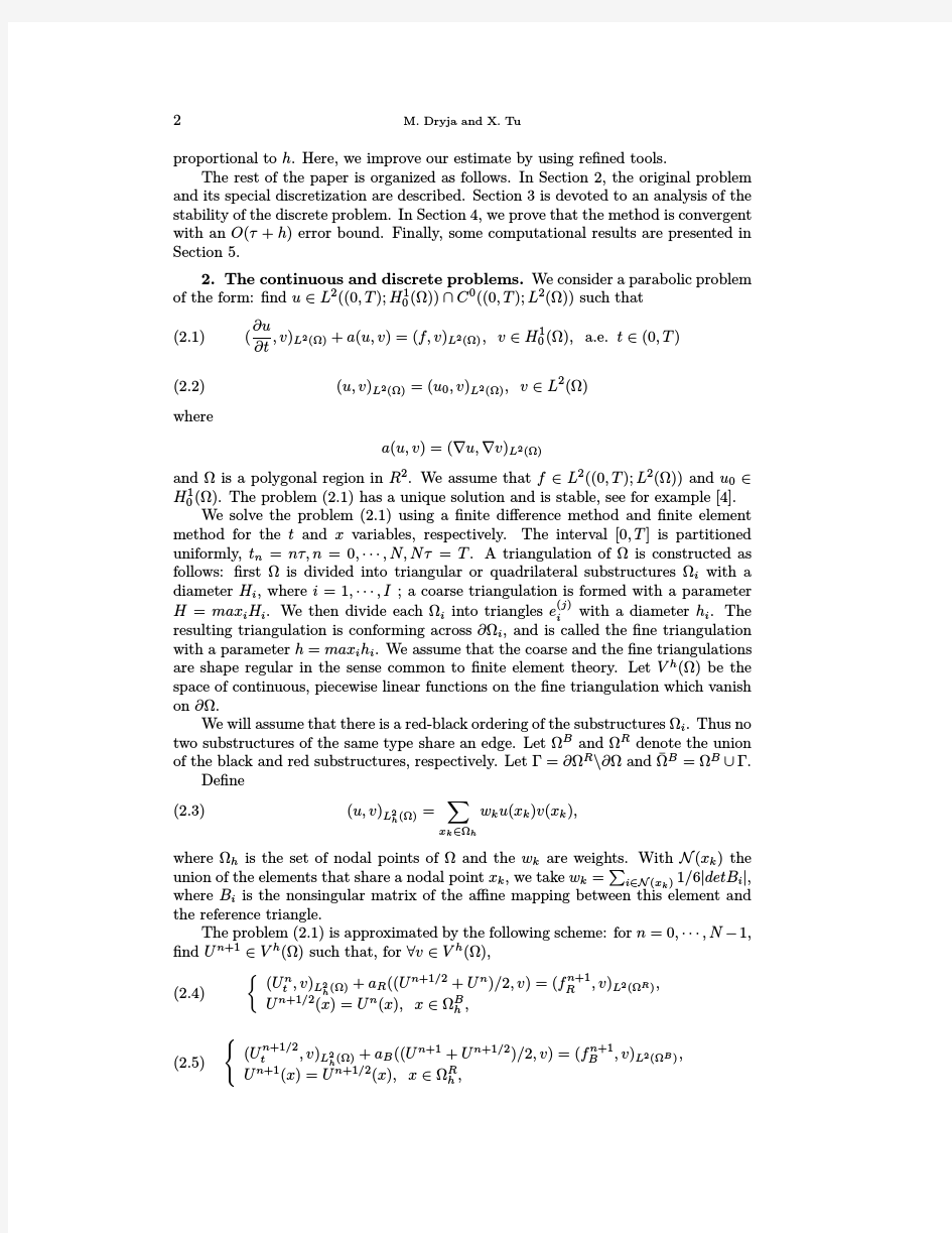 A domain decomposition discretization of parabolic problems