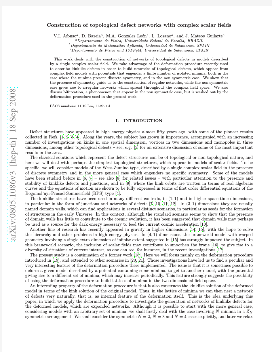 Construction of topological defect networks with complex scalar fields