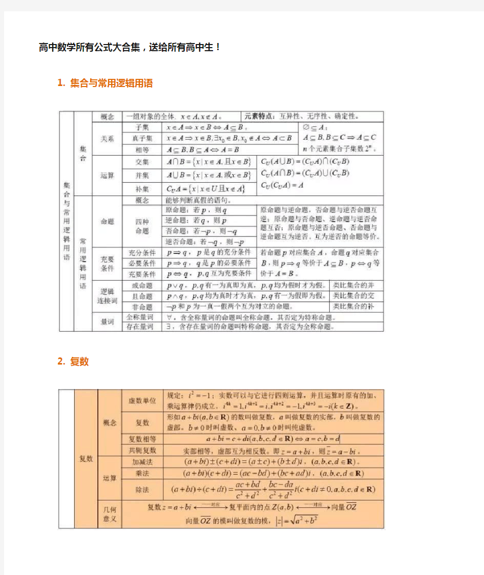 高中数学所有公式大合集