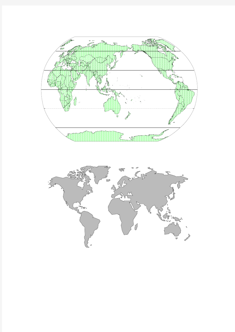 世界政区及轮廓图(可编辑)
