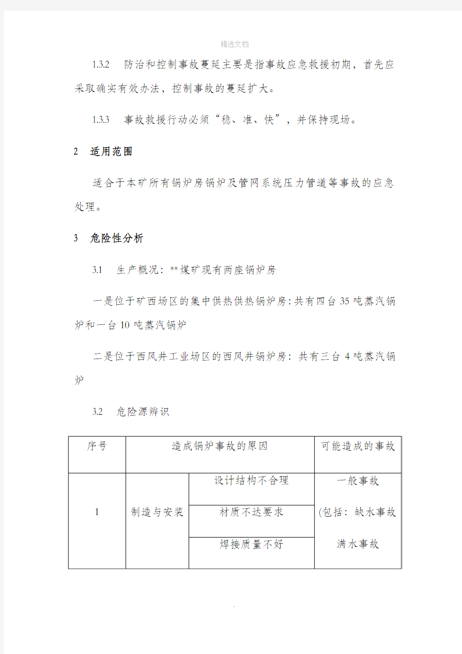 锅炉事故应急预案