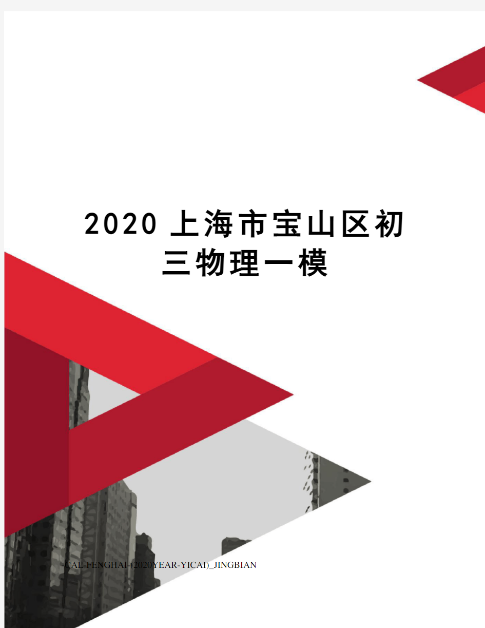 2020上海市宝山区初三物理一模