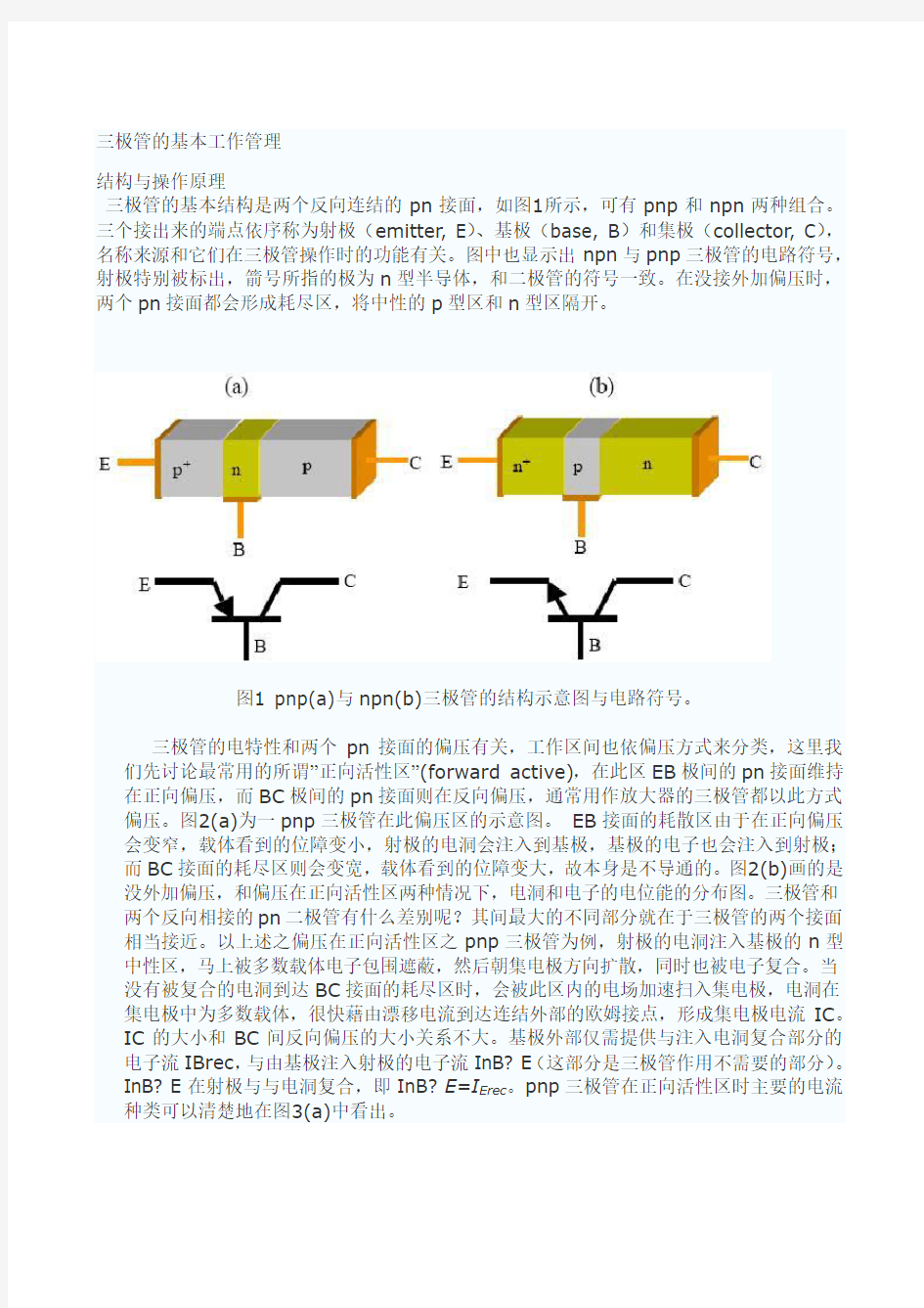 三极管放大电路原理和组态