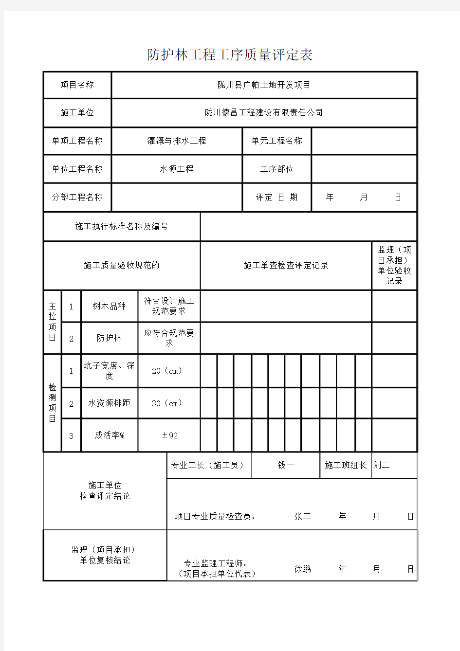 农田防护和生态环境保持工程